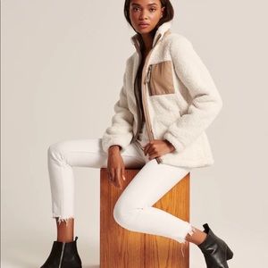 Sherpa Faux Leather-Trim Jacket